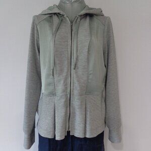 White House Black House‎ WKND Gray Full zip Hooded Athletic Jacket Pockets Sz M